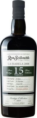 Ron Sostenible 2008 La Isabela 15yo 46% 700ml