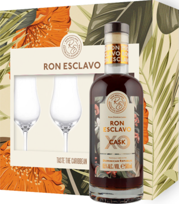 Ron Esclavo XO Cask Giftbox with Glasses 65% 500ml