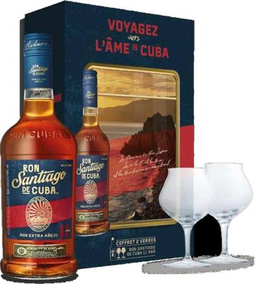 Santiago de Cuba Giftbox With Glasses 11yo 40% 700ml