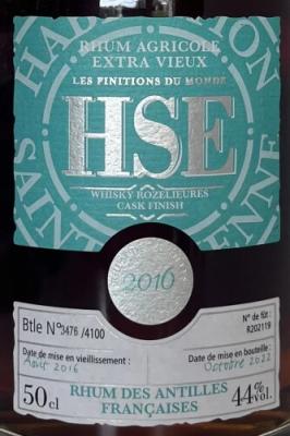 HSE 2016 Extra Vieux Whiskey Rozelieures Cask Finish 6yo 44% 500ml