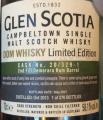 Glen Scotia 2013 Single Cask 2nd fill Demerara Rum Barrel 12th Birthday of Dom Whisky 58.1% 700ml