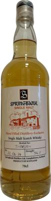 Springbank Hand Filled Distillery Exclusive Thorsten 56% 700ml