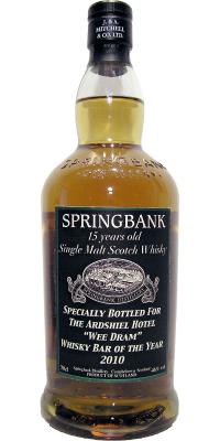 Springbank 15yo WEE DRAM The Ardshiel Hotel Whisky Bar 2010 46% 700ml