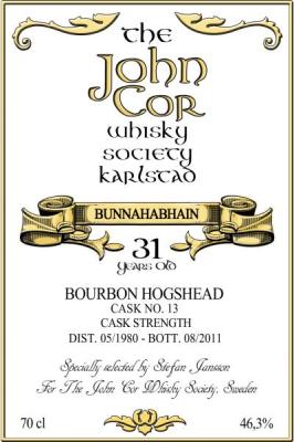 Bunnahabhain 1980 JCWS Bourbon Hogshead #13 46.3% 700ml