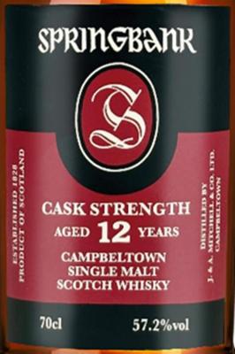 Springbank 12yo Cask Strength Batch 25 57.2% 700ml