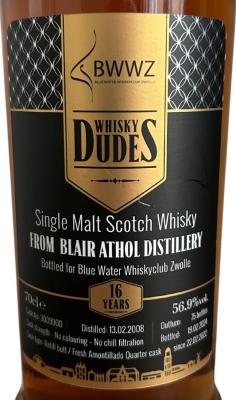 Blair Athol 2008 WDS BWWZ Blue Water Whiskyclub Zwolle 56.9% 700ml