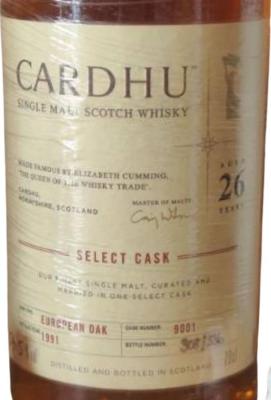 Cardhu 1991 Select Cask 54.5% 700ml