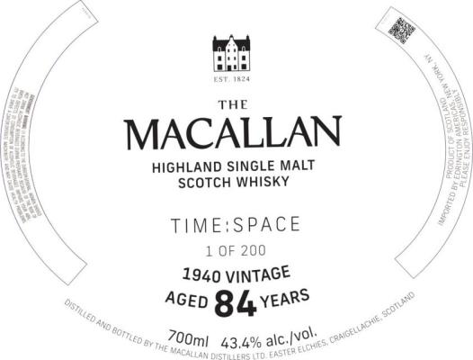 Macallan 1940 Time:Space 43.4% 700ml