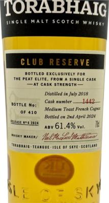 Torabhaig 2018 Club Reserve Release No.6 2024 The Peat Elite 61.4% 700ml