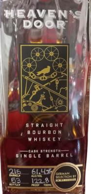 Heaven's Door Single Barrel Straight Bourbon Whisky Schlumberger 61.4% 700ml