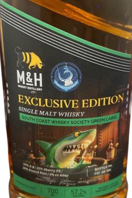 M&H Exclusive Edition Single Malt Whisky South Coast Whisky Society 57.2% 700ml