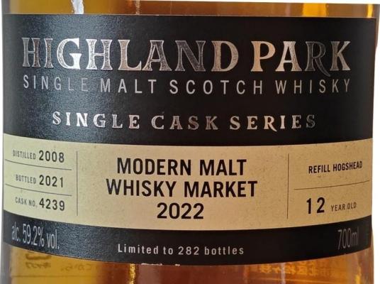 Highland Park 2008 Single Cask Series Modern Malt Whisky Market 2022 59.2% 700ml