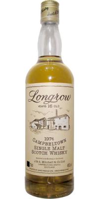 Longrow 1974 Screw cap distillery label for Lanz Ingold 46% 700ml