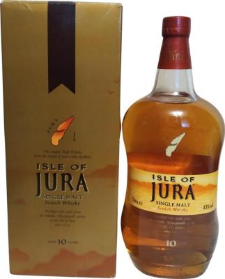 Isle of Jura 10yo Yellow longitudinal label red cap 43% 1000ml