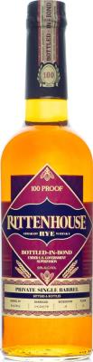 Rittenhouse Straight Rye Whisky Bottled in Bond Private Single Barrel Jewel Osco Chicago IL 50% 750ml