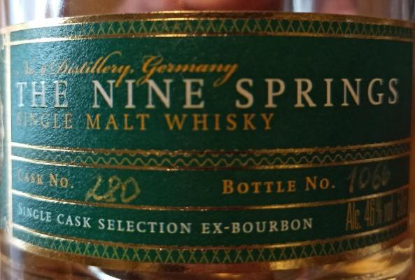 The Nine Springs Single Cask Selection Ex-Bourbon 46% 500ml