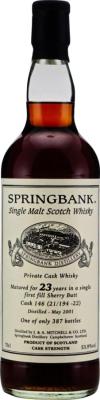 Springbank 2001 Private Cask 53.9% 700ml