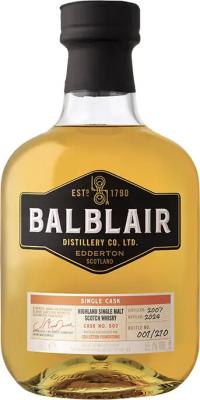 Balblair 2007 Bourbon Cask Single Cask Collection Foundations 16yo 55.7% 700ml