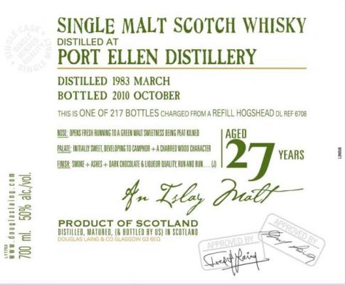 Port Ellen 1983 DL Old Malt Cask Refill Hogshead 50% 700ml