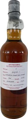 Longrow 2009 Duty Paid Sample For Trade Purposes Only 57.4% 700ml