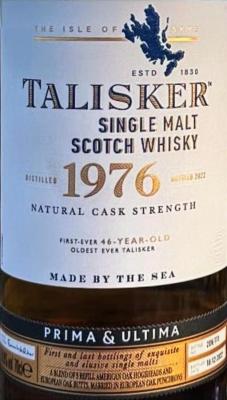 Talisker 1976 Prima & Ultima Refill Hogshead Butt Puncheon 50.9% 700ml