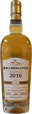 Ballindalloch 2016 Private Cask Owners Bottling Private Cask Owners 57% 700ml