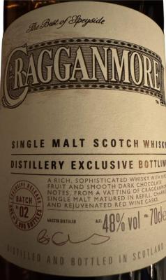 Cragganmore Distillery Exclusive Bottling Batch 02 48% 700ml