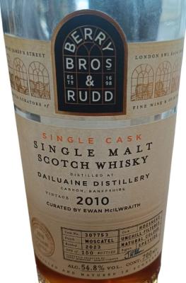 Dailuaine 2010 BR Single Cask Hogshead & Moscatel Finish Curated by Ewan McIlwraith Robertsons of Pitlochry 54.8% 700ml