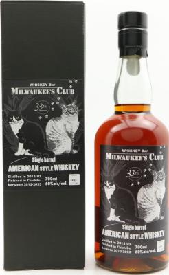 Milwaukee's Club 2013 American Style Whisky Milwaukee's Club 33th Anniversary 60% 700ml