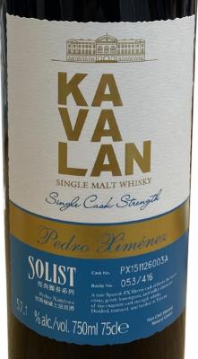 Kavalan Solist Pedro Ximenez 57.1% 700ml