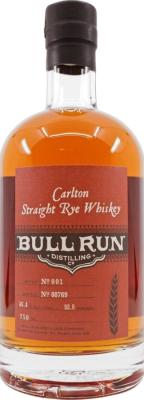 Bull Run Carlton Straight Rye Whisky 46.4% 750ml