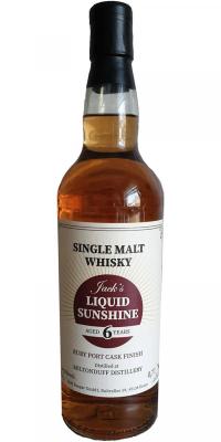 Miltonduff 6yo Jack's Liquid Sunshine Ruby Port Cask Finish 54.5% 700ml