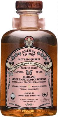 Macallan 2008 TWf Animal Ladies Lady Red Squirrel Sherry Butt 56.5% 500ml