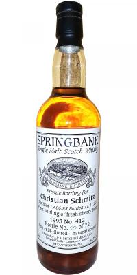 Springbank 1993 Private Bottling Christian Schmitz #412 54.7% 700ml