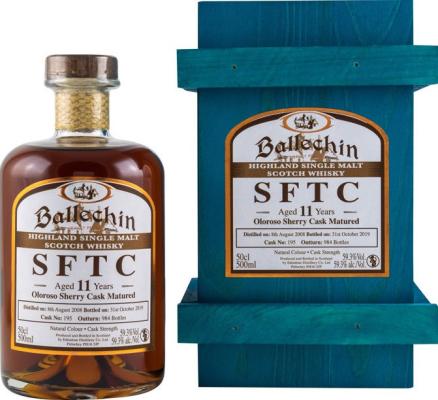 Ballechin 2008 SFTC Oloroso Sherry Cask Matured #195 59.3% 500ml