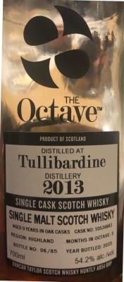 Tullibardine 2013 DT The Octave 9yo in Oak casks 3 months in Octave 54.2% 700ml