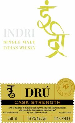 Indri Dru Cask Strength Bourbon Oak Barrel 57.2% 700ml