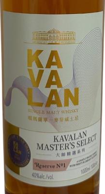 Kavalan Master's Select Reserve No. 1 Global Travel Retail 40% 1000ml