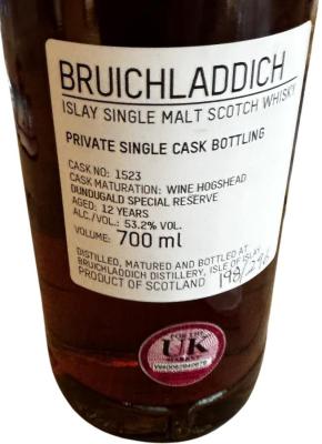 Bruichladdich 12yo Dundugald Private Cask Bottling 63.2% 700ml