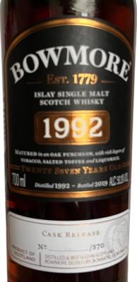 Bowmore 1992 Single Cask Release 50.1% 700ml