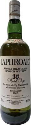 Laphroaig 15yo Single Islay Malt Scotch Whisky Martini & Rossi Paris 43% 750ml