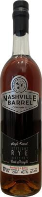 Nashville Barrel Company 8yo Single Barrel Straight Rye Whisky Gordon's Fine Wine & Liquor 55.48% 750ml