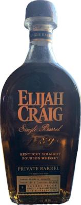 Elijah Craig 9yo Single Barrel Barrel Proof Kappy's fine wine & spirits 58.55% 750ml