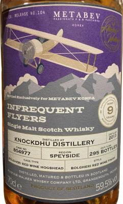 Knockdhu 2013 AWWC Infrequent Flyers Metabev Korea 59.5% 700ml