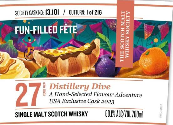 Dalmore 2013 SMWS 13.101 A FUN-FILLED FETE 1st Fill Ex-Bourbon 1st fill PX hogshead The Scotch Malt Whisky Society of America 60.1% 700ml