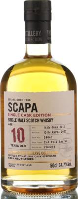 Scapa 2012 Single Cask Edition 2nd Fill Bourbon Barrel 64.7% 500ml