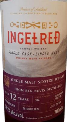 Ben Nevis 2010 BA Ingelred 59.2% 700ml