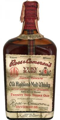 Ross & Cameron's 22yo Very Rare Special Reserve 43% 750ml