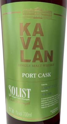 Kavalan Solist Port Cask 57.8% 700ml