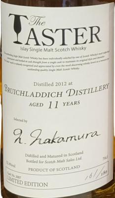 Bruichladdich 2012 ScMS The Taster Selected by N.Nakamura 52.4% 700ml